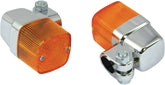 Bike It Square Clamp Type Indicators With Chrome Body And Amber Lens
